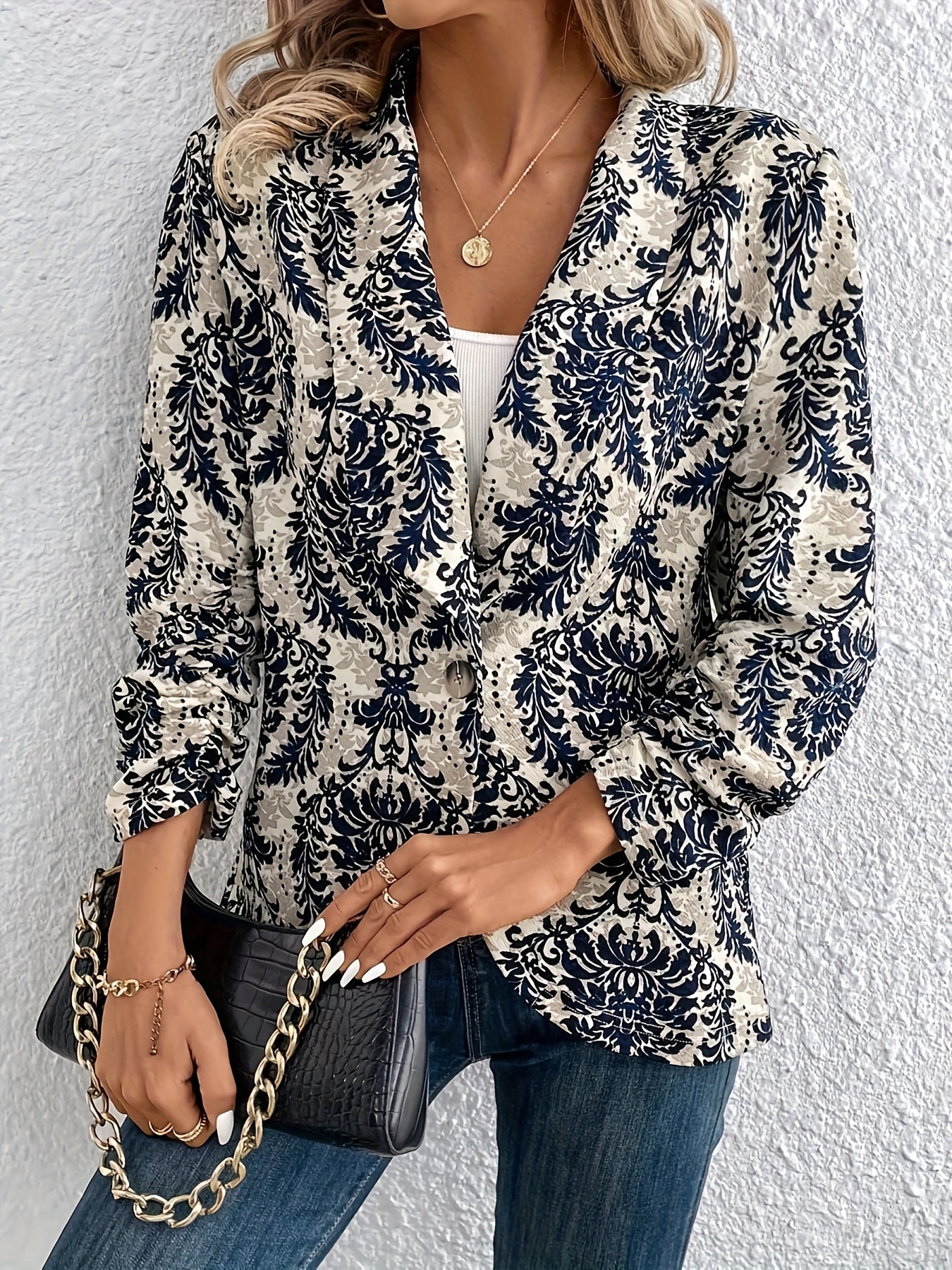 Floral Navy Blazer