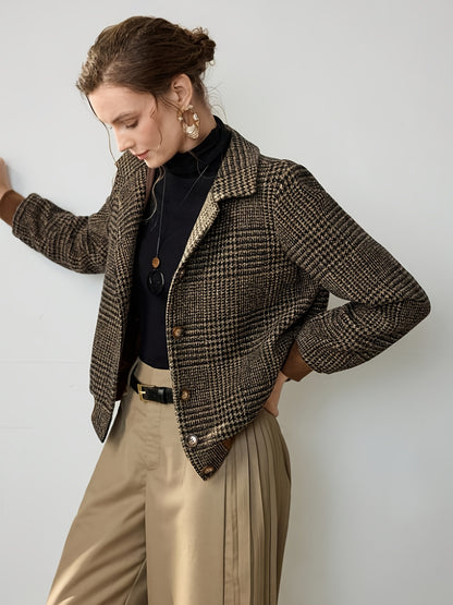 Houndstooth with Collar Jacket