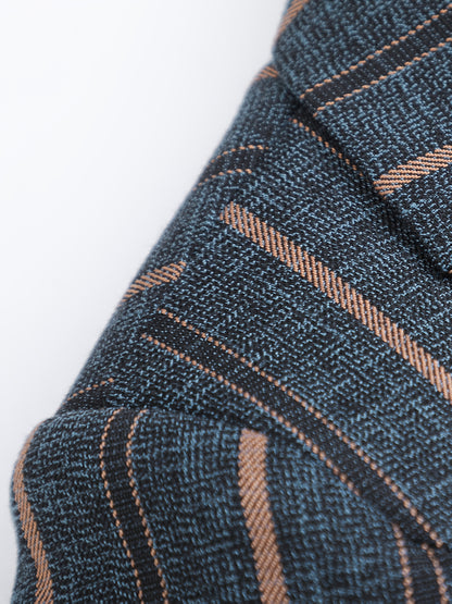 Blue & Brown Striped Suit