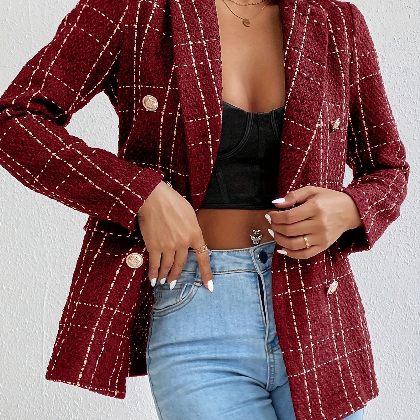 Elegant Brick-Red Blazer