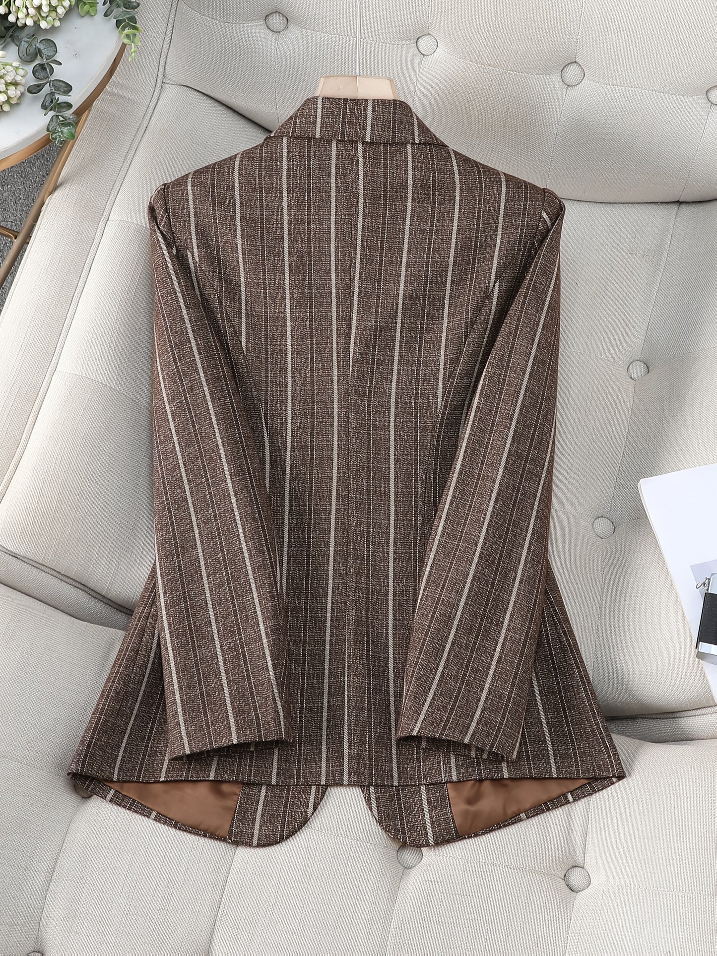Blue & Brown Striped Suit