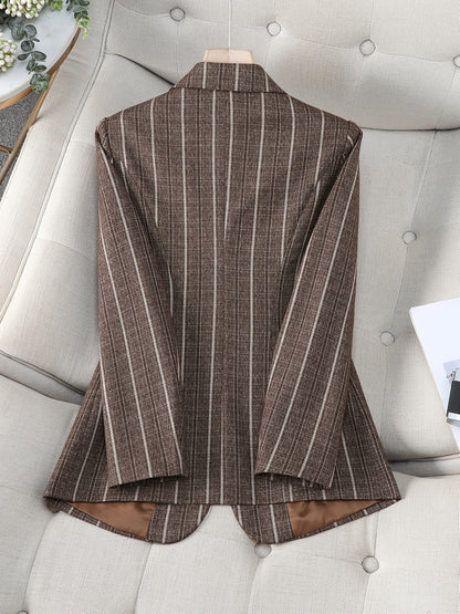 Blue & Brown Striped Suit
