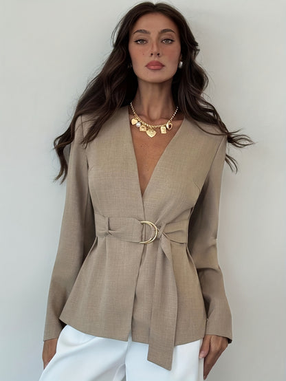 Winter Blazer with Belted Waist
