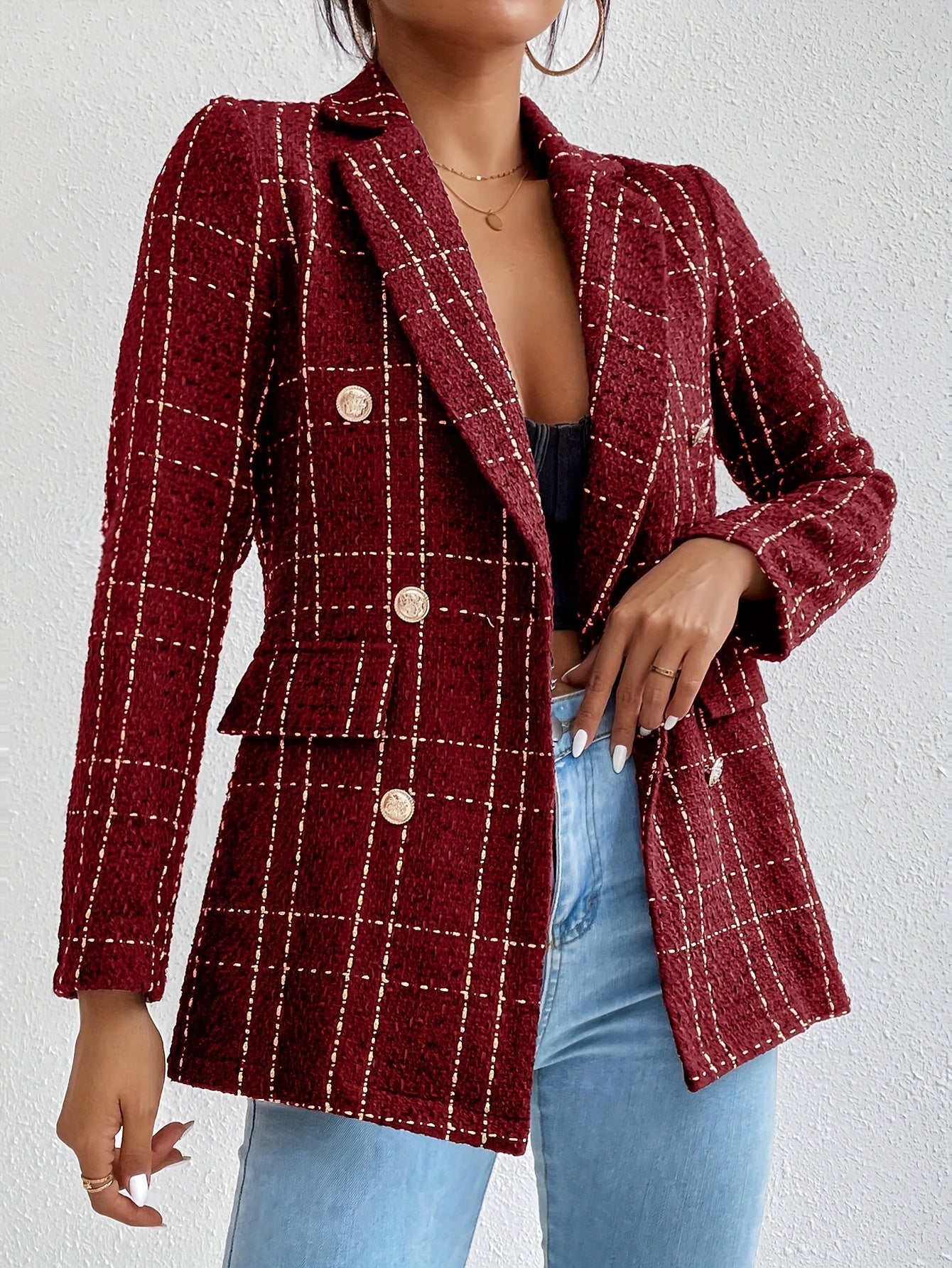 Elegant Brick-Red Blazer