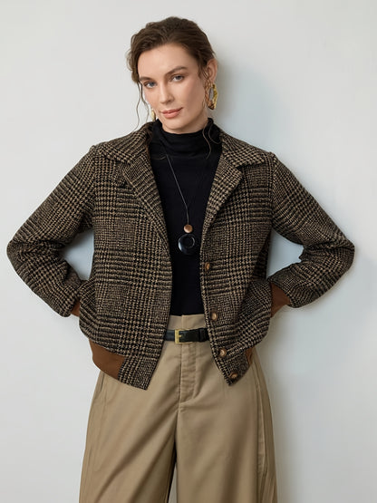 Houndstooth with Collar Jacket