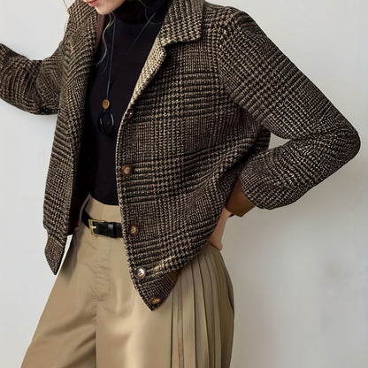 Houndstooth with Collar Jacket