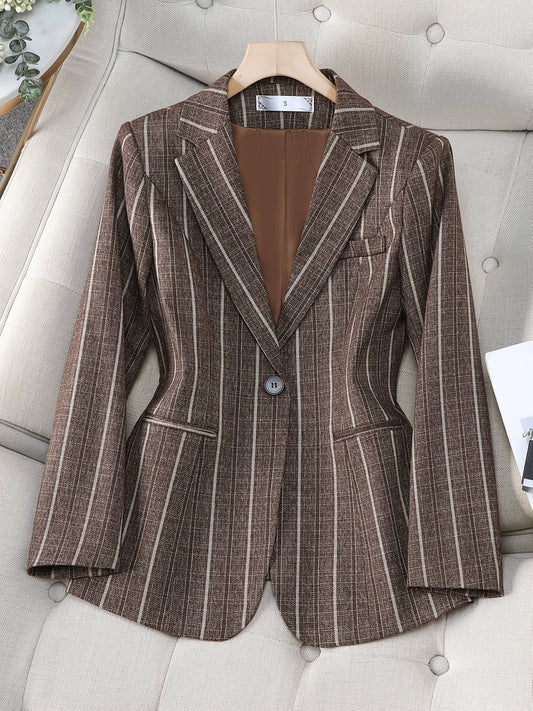 Blue & Brown Striped Suit