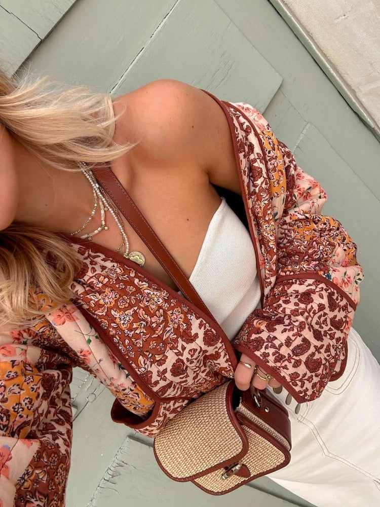 Vintage Printed Bomber