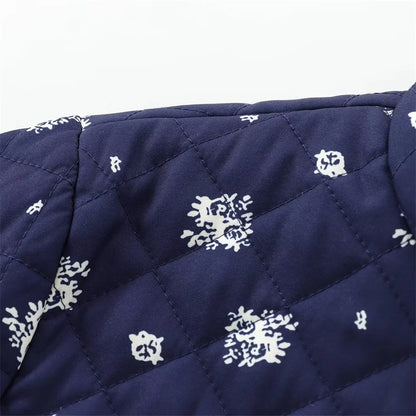 Snow Blue Printed Bomber