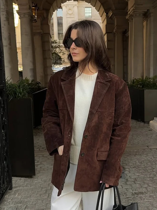 Vintage Brown Suede Blazer