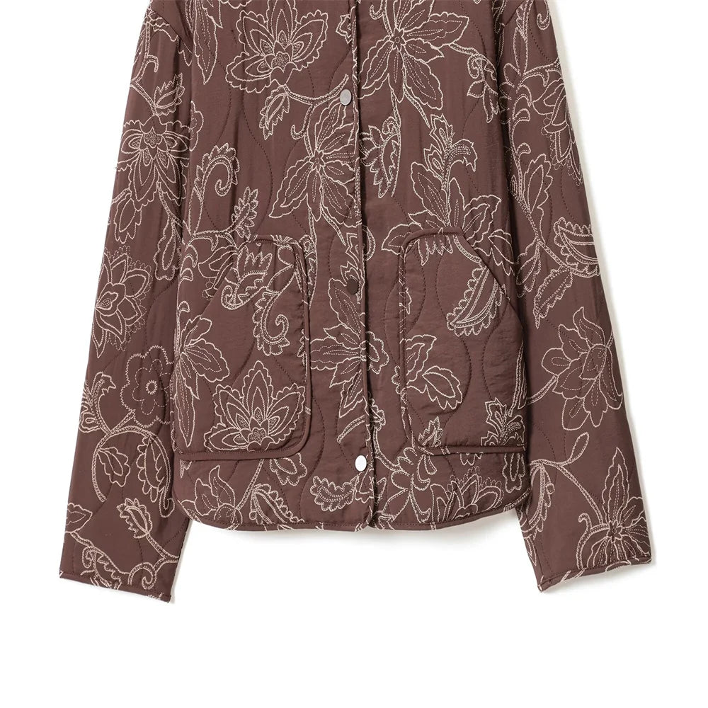 Quilted Embroidery Coated Jacket