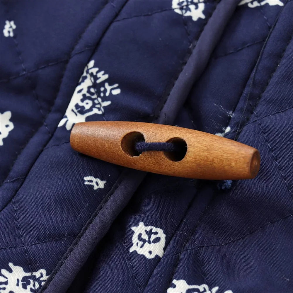 Snow Blue Printed Bomber