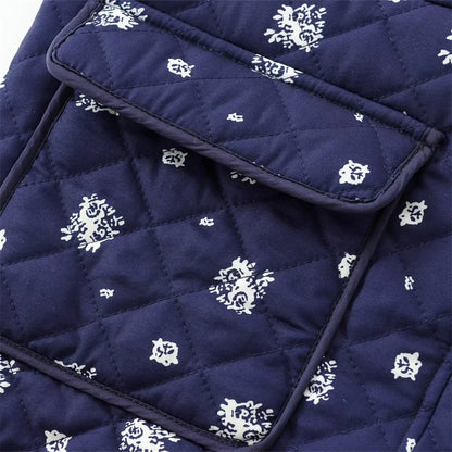 Snow Blue Printed Bomber