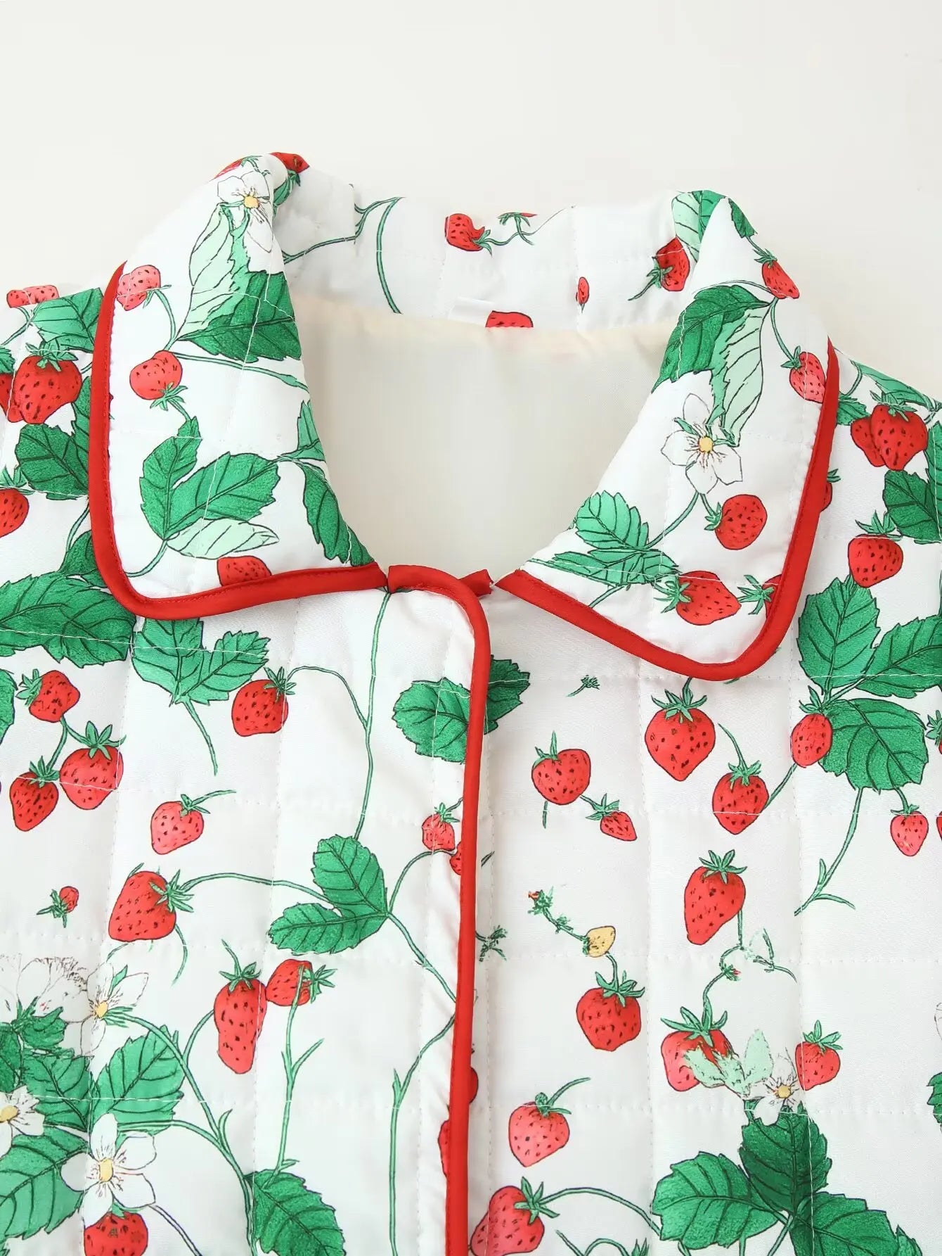 Strawberry Print Puffer Jacket