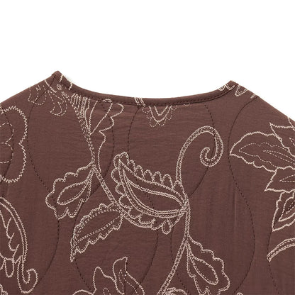 Quilted Embroidery Coated Jacket