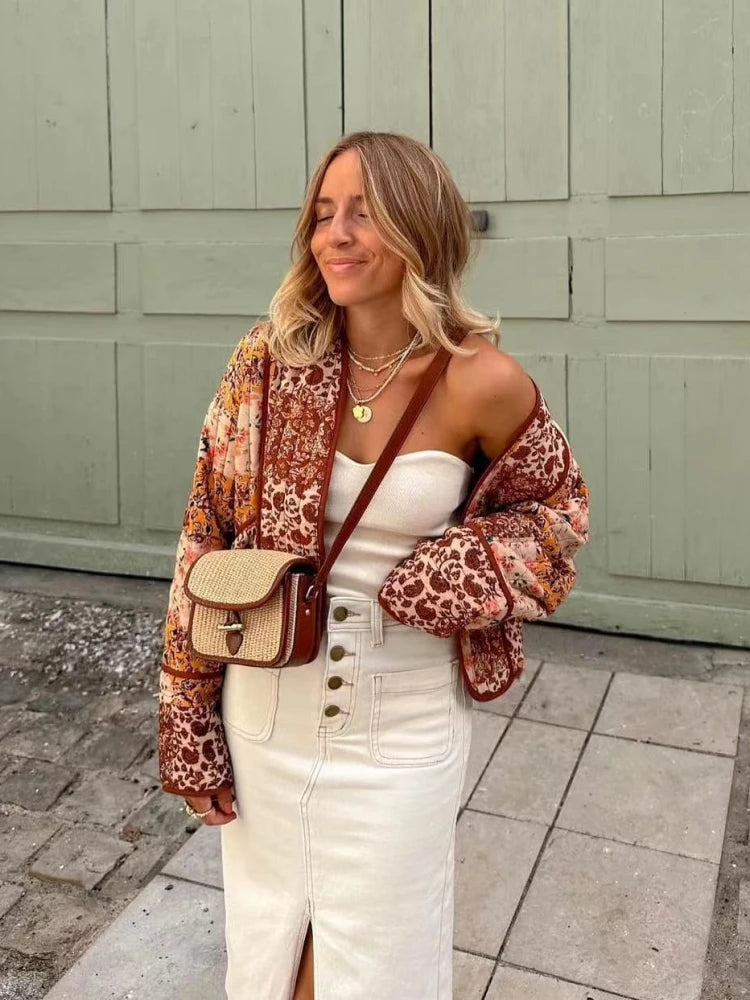 Vintage Printed Bomber