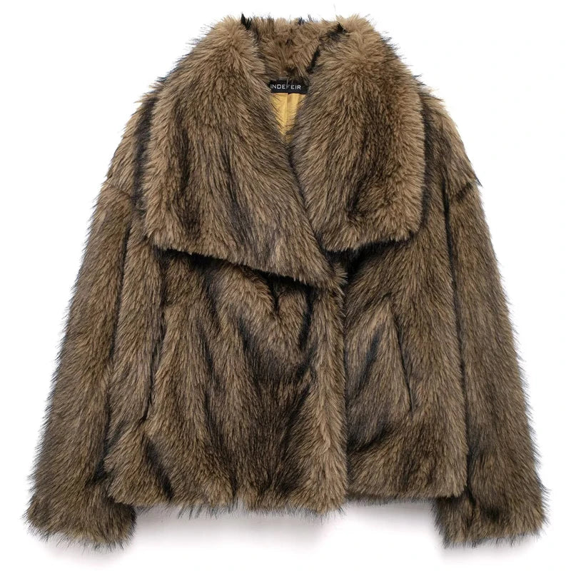 White Fluffy Faux Fur Coat