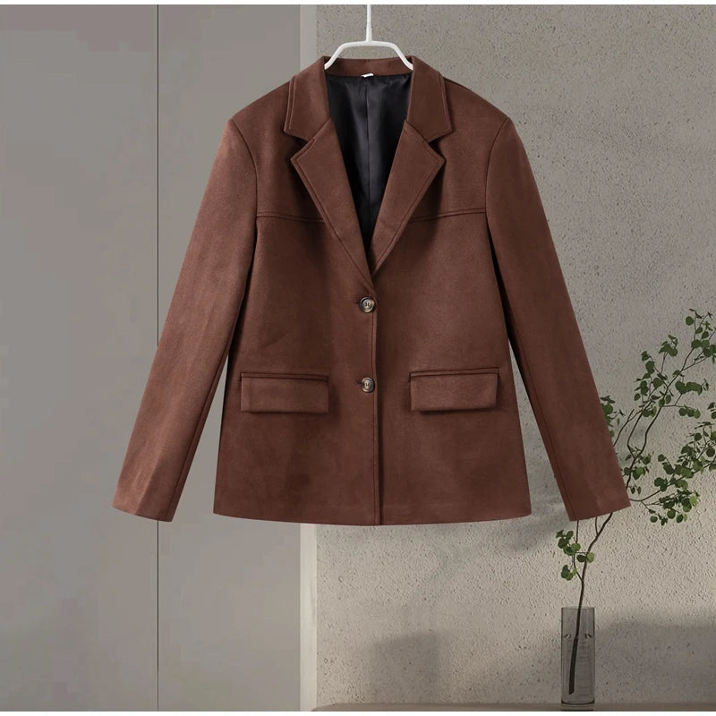 Vintage Brown Suede Blazer
