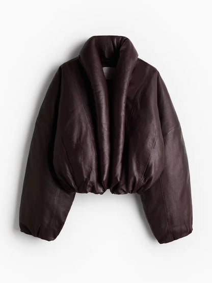 Leather Puffer Jacket