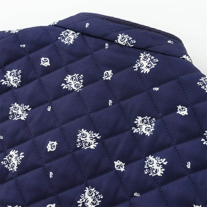 Snow Blue Printed Bomber