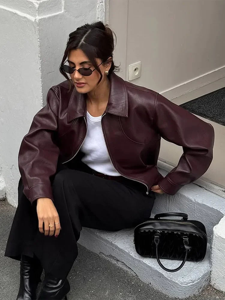 Burgundy Leather Jacket