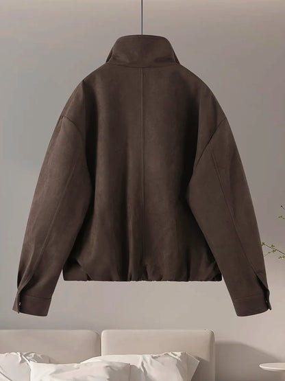 Pocket Ruched Bomber Jacket