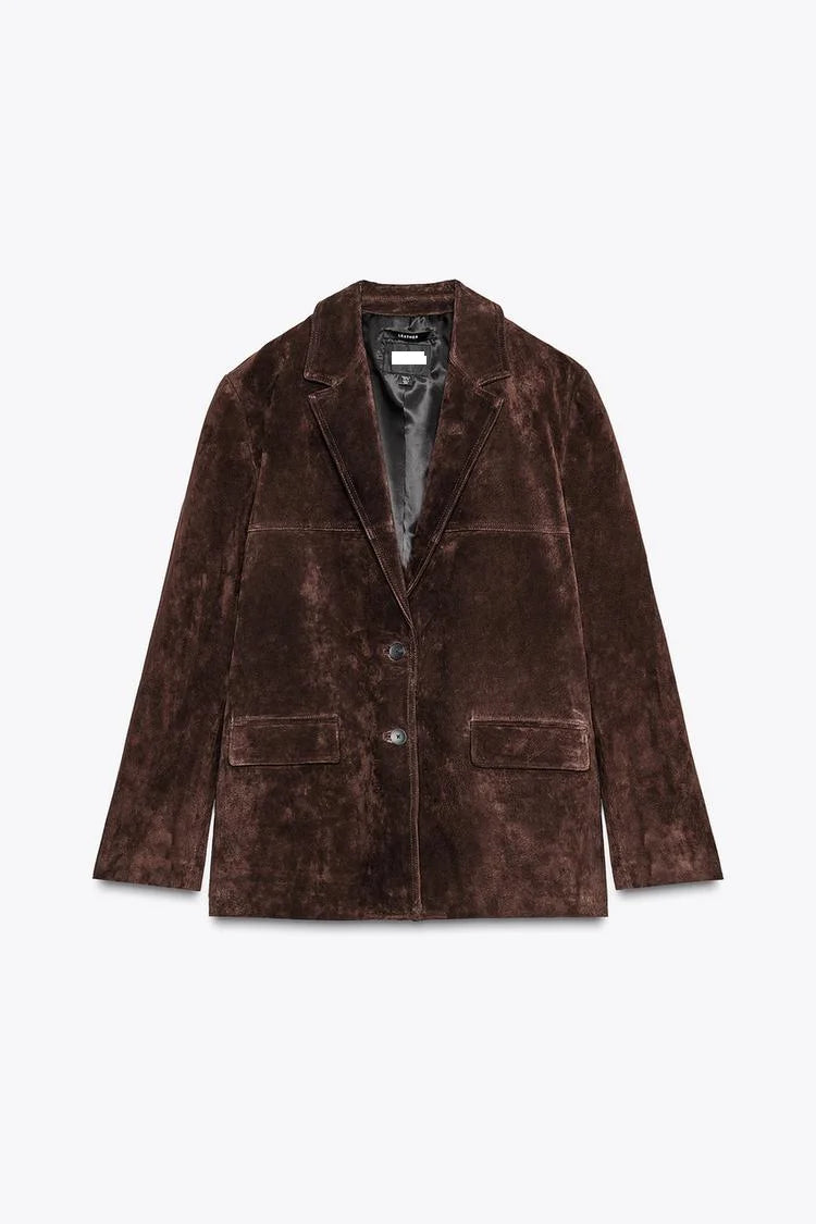 Vintage Brown Suede Blazer