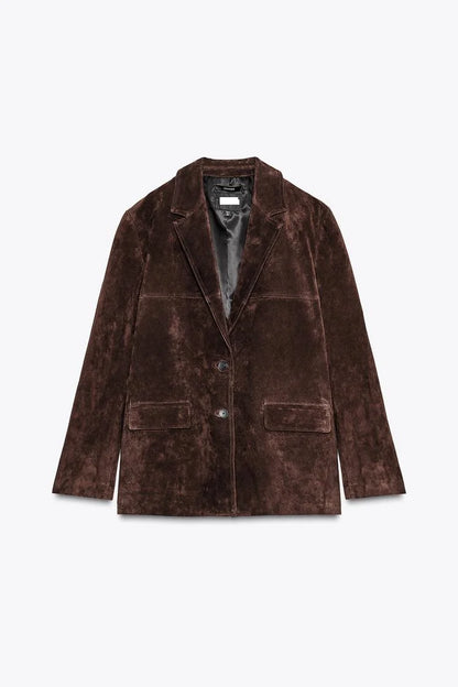 Vintage Brown Suede Blazer