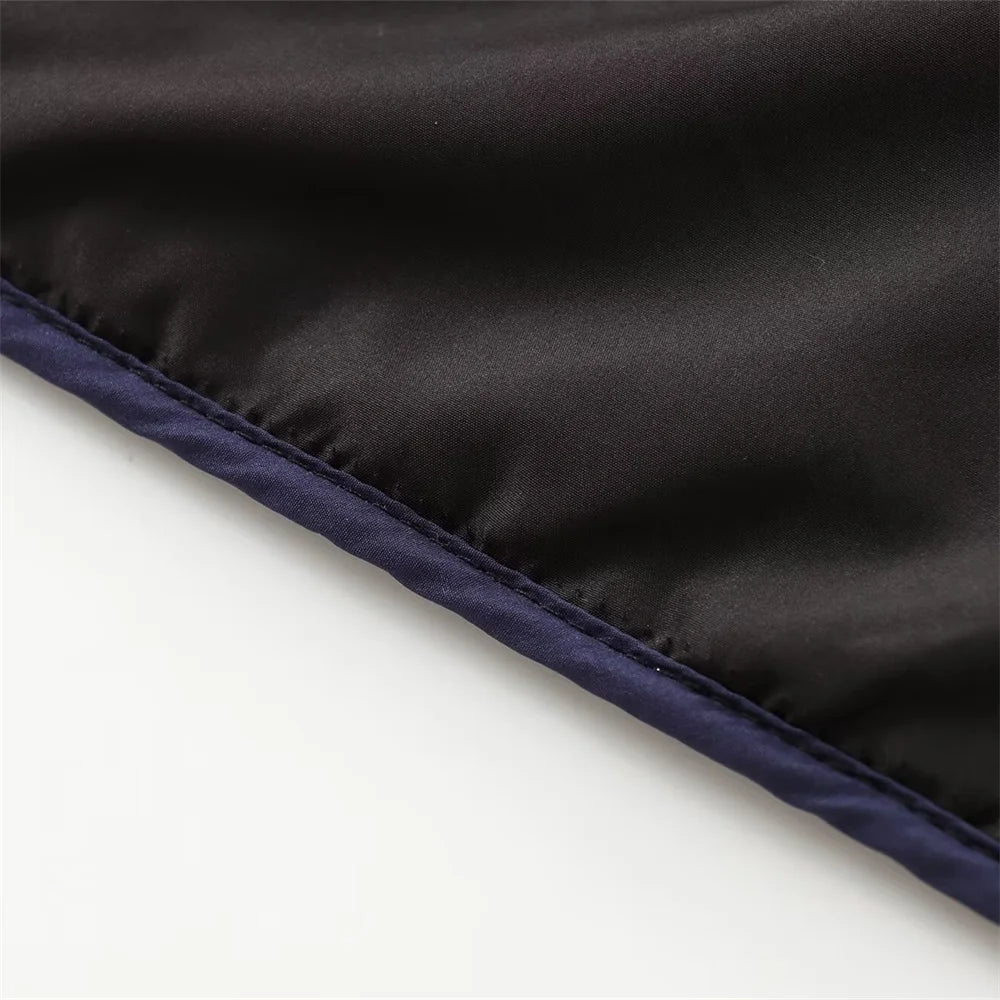 Snow Blue Printed Bomber