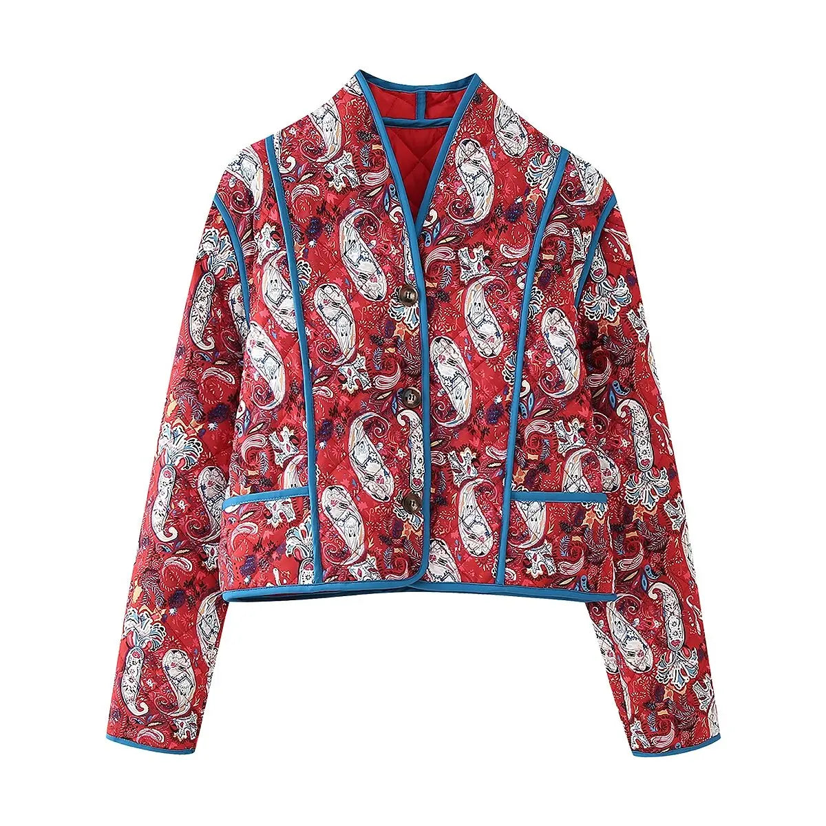 Red Printed Bomber