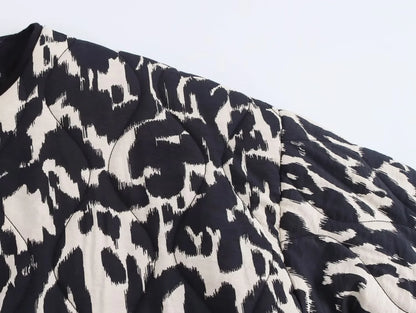Zebra Printed Long Sleeve Bomber