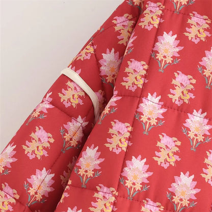 Red Printed Cotton Bomber