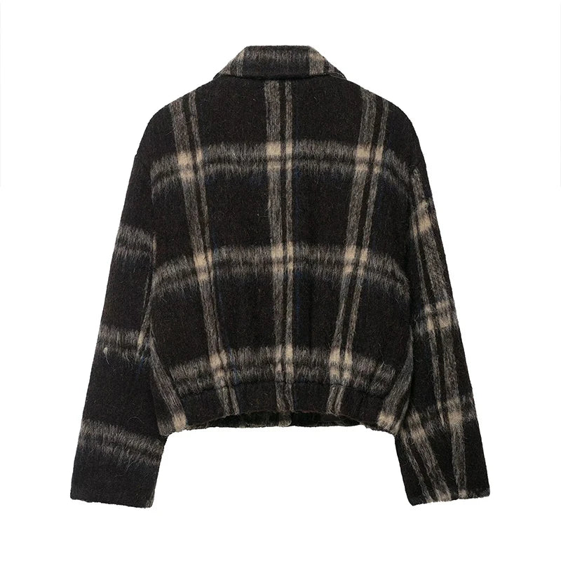 Plaid Woolen Jacket
