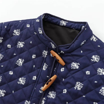 Snow Blue Printed Bomber