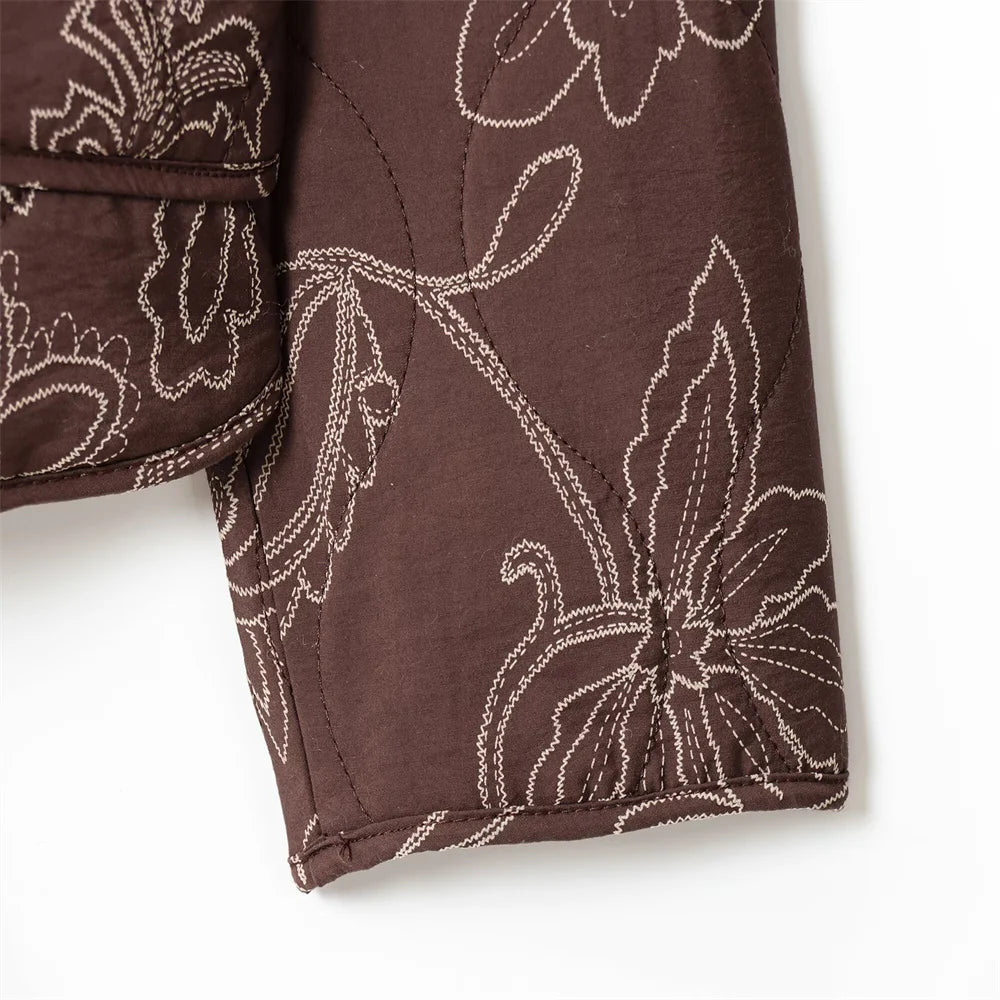 Quilted Embroidery Coated Jacket