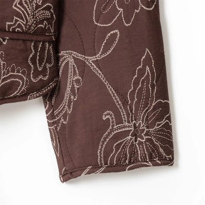 Quilted Embroidery Coated Jacket