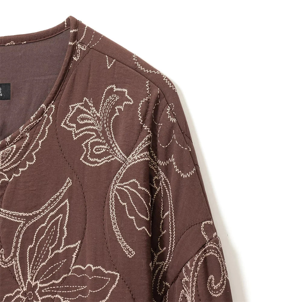 Quilted Embroidery Coated Jacket