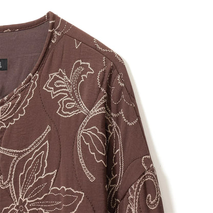 Quilted Embroidery Coated Jacket