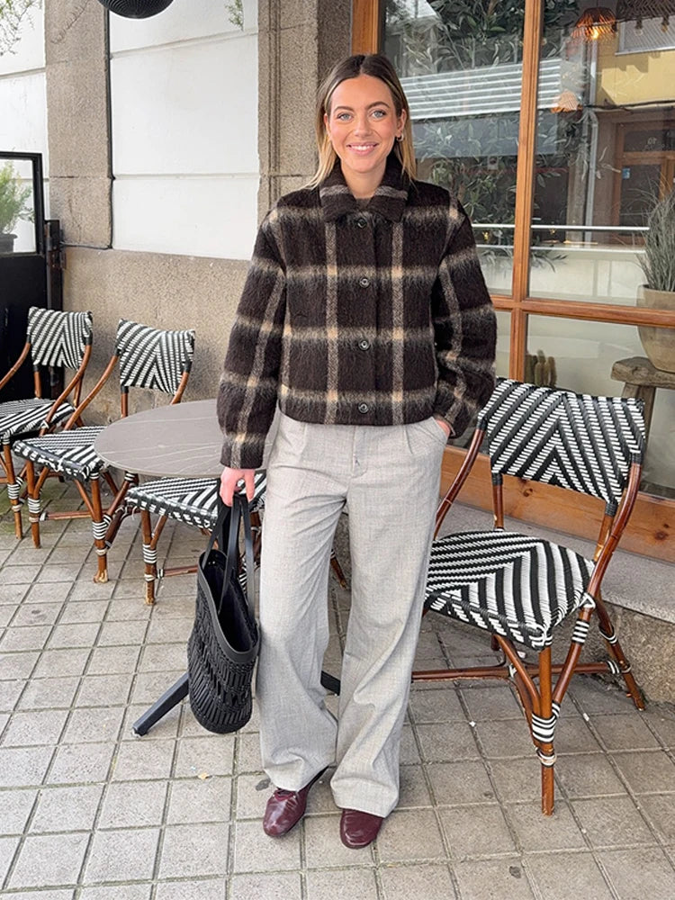 Plaid Woolen Jacket