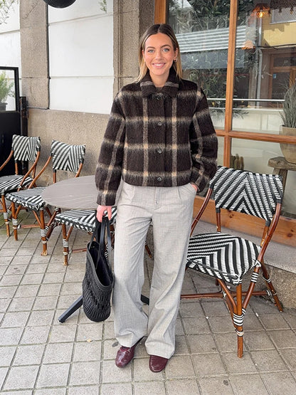 Plaid Woolen Jacket