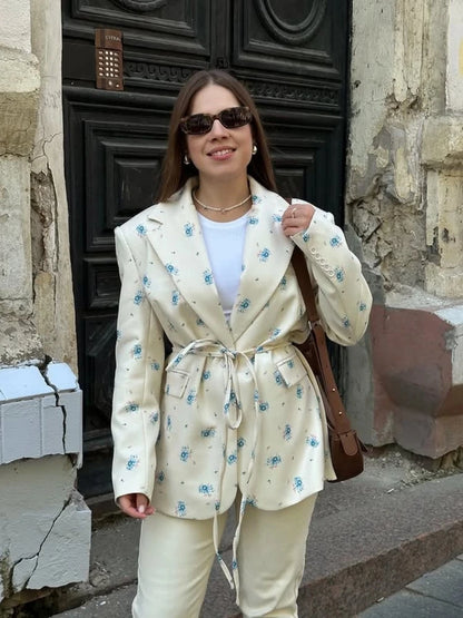 One Button Flower Blazers