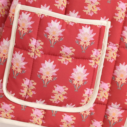 Red Printed Cotton Bomber