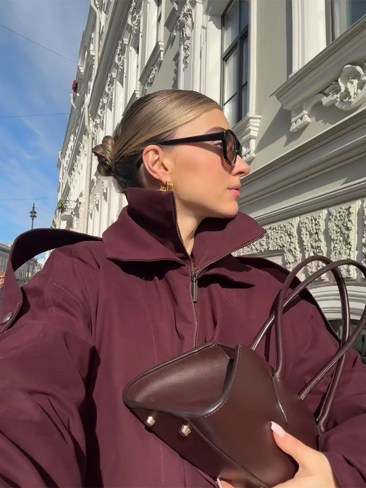 Wine Red Bomber Jacket