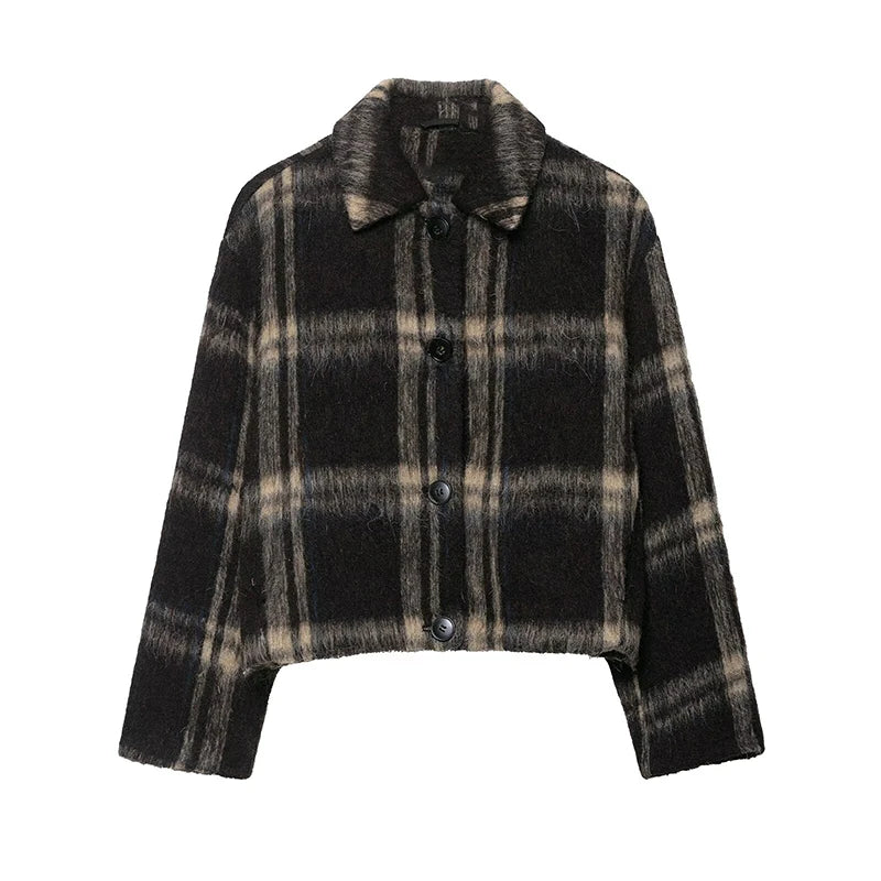 Plaid Woolen Jacket