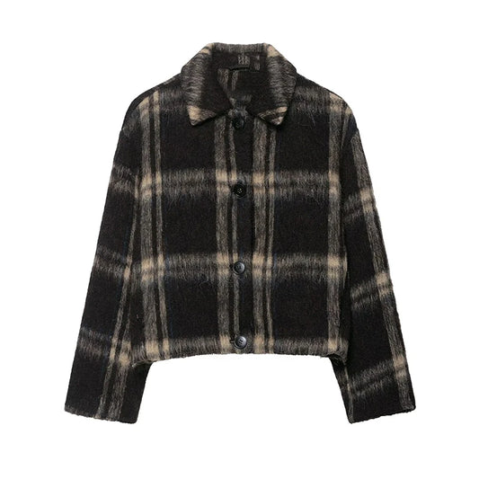 Plaid Woolen Jacket