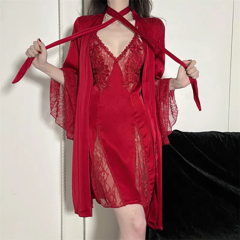 Sexy Embroidery Sleepwear