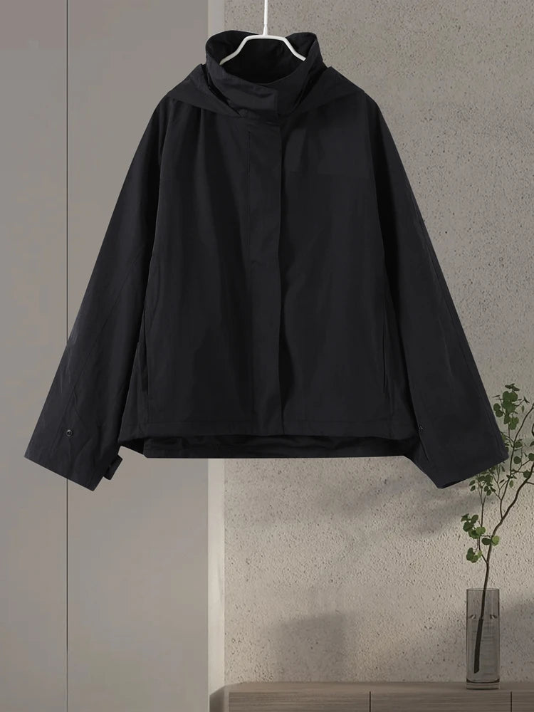 Stand Collar Drawstring Jacket