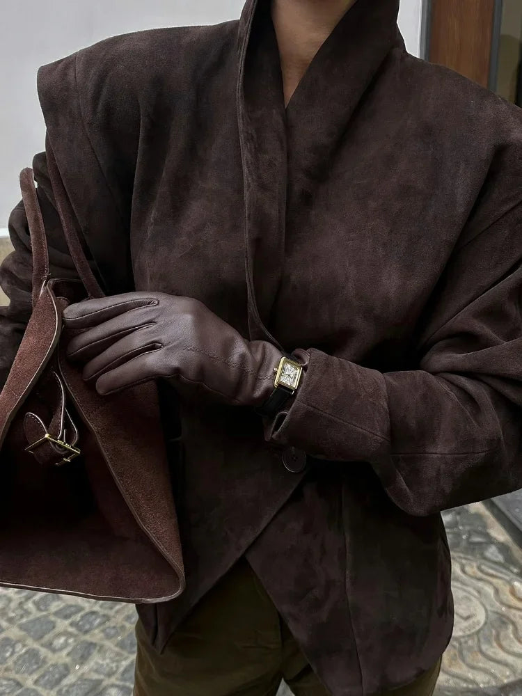 Solid Suede Leather Jacket