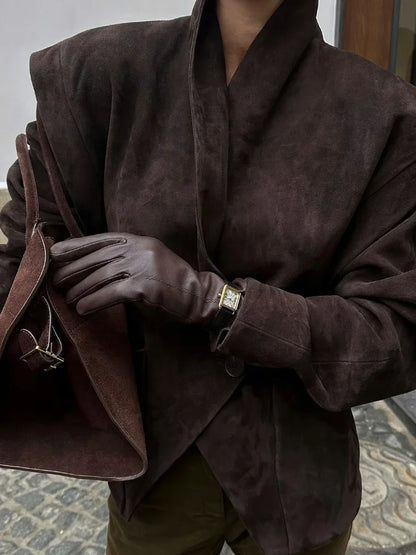 Solid Suede Leather Jacket