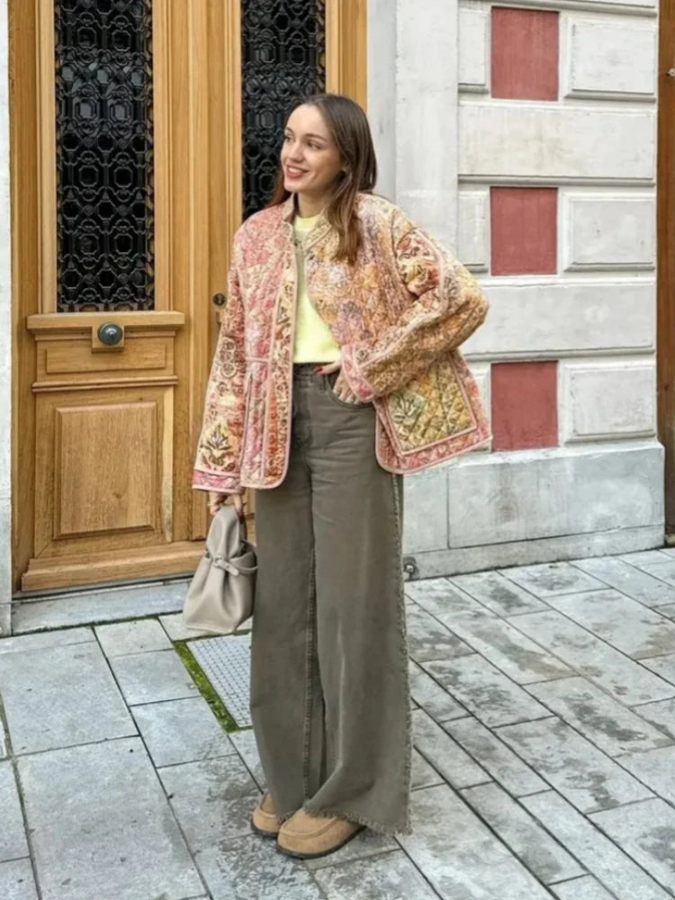 Floral Print Casual Bomber